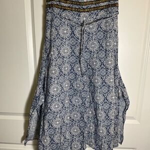 Bohemian style cropped wide leg pants Small